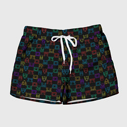 Шорты женские Интерфейс аркадной игры, цвет: 3D-принт