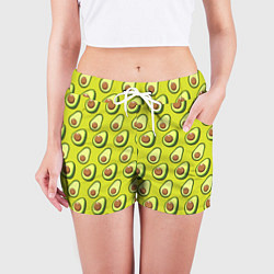 Шорты женские Паттерн с половинкой авокадо, цвет: 3D-принт — фото 2