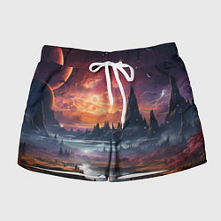 Женские шорты Космический фантазийный мир на другой планете