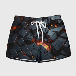 Женские шорты Черные камни с разломами