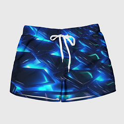 Женские шорты Синие абстрактные неоновые плиты
