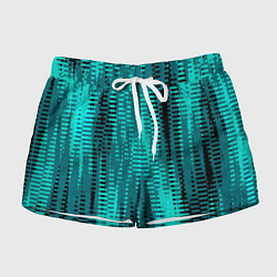 Женские шорты Бирюзовый абстрактные полосы