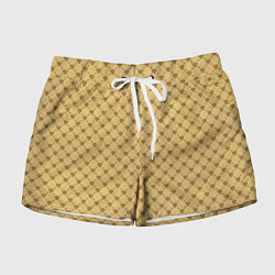 Шорты женские Паттерн орлы бежевый luxury, цвет: 3D-принт