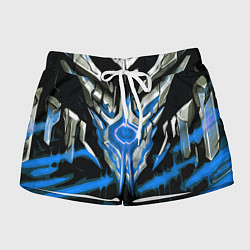 Шорты женские Абстрактная синяя руна, цвет: 3D-принт