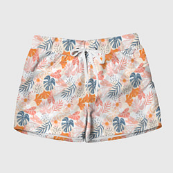 Женские шорты Паттерн узор листьев