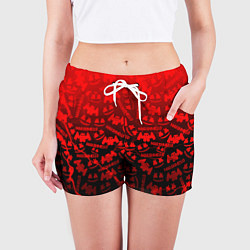 Шорты женские Marshmello storm, цвет: 3D-принт — фото 2