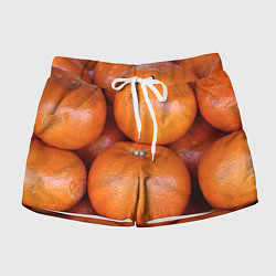 Женские шорты Много мандаринов и апельсинов - паттерн