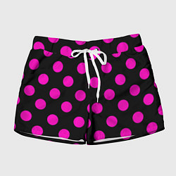 Шорты женские Эмо эстетика - черно розовый горох, цвет: 3D-принт