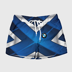 Шорты женские BMW metalic blue abstract, цвет: 3D-принт