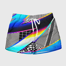Женские шорты Neon stripes geometry