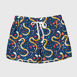 Женские шорты Новогодний паттерн символ года 2025