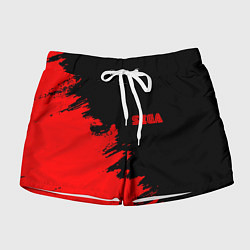 Шорты женские SEGA краски красные, цвет: 3D-принт