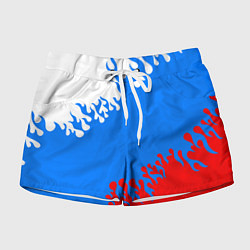 Шорты женские Российская федерация - флаг, цвет: 3D-принт