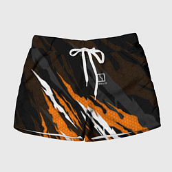 Шорты женские Zeekr - оранжевый гексагон, цвет: 3D-принт