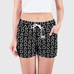 Шорты женские The Witcher лого гейм паттерн, цвет: 3D-принт — фото 2