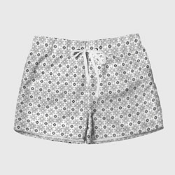Женские шорты Чёрные звёзды на чёрном фоне