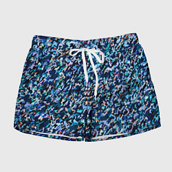 Женские шорты Абстрактная текстура синий пёстрый
