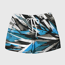 Женские шорты Чёрно-сине-белая абстракция