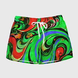 Женские шорты Красно-зелёный узор