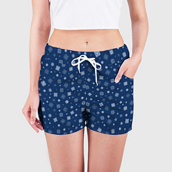 Шорты женские Летящие снежинки, цвет: 3D-принт — фото 2