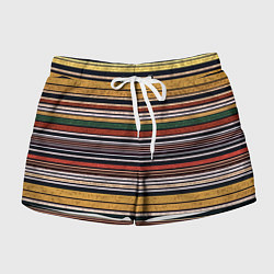 Женские шорты Жёлто-зелёный текстурные полосы