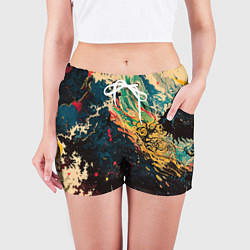 Шорты женские Абстракция ктулху - нейросеть, цвет: 3D-принт — фото 2