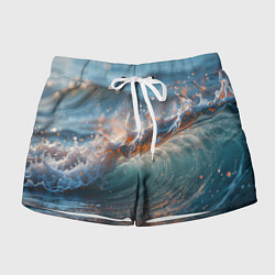 Шорты женские Волна и блики солнца, цвет: 3D-принт