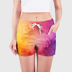 Шорты женские Облака краски, цвет: 3D-принт — фото 2