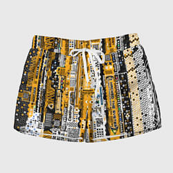 Женские шорты Cyberpunk pattern yellow