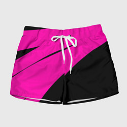 Женские шорты Розовый с чёрным двуцветный с полосой