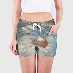 Шорты женские Искрящийся мандарин на снегу, цвет: 3D-принт — фото 2