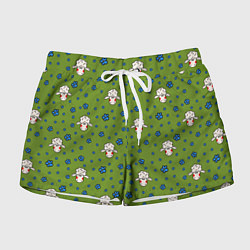 Женские шорты Овечки и цветочки