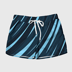 Женские шорты Тёмный бирюзовый контрастные полосы