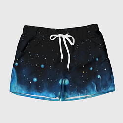 Женские шорты Синяя светящееся краска