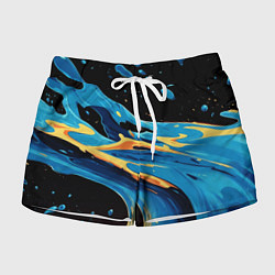 Женские шорты Синяя волна из красок