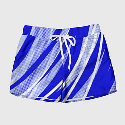 Женские шорты Абстрактный синий полосатый