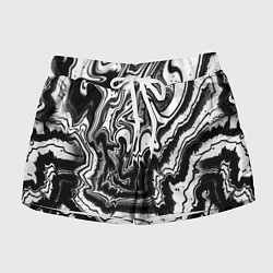 Шорты женские Закрученные волны - чб абстракция, цвет: 3D-принт
