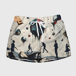 Шорты женские Сюрреалистичные люди и камни, цвет: 3D-принт