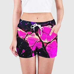 Шорты женские Розовые пятна в текстуре, цвет: 3D-принт — фото 2