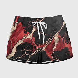 Женские шорты Красно-черная потертая текстура