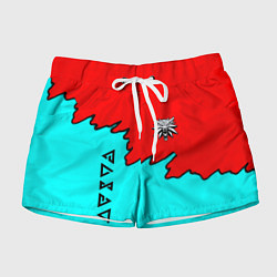 Шорты женские Ведьмак краски логотип, цвет: 3D-принт
