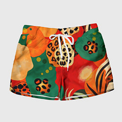 Шорты женские Анималистичный африканский паттерн, цвет: 3D-принт