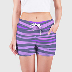 Шорты женские Лавандовые волны, цвет: 3D-принт — фото 2