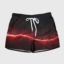 Шорты женские Красная линия - молния, цвет: 3D-принт