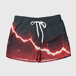Женские шорты Красная молния на черной текстуре