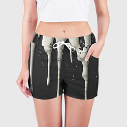 Шорты женские Белая слизь текстура, цвет: 3D-принт — фото 2