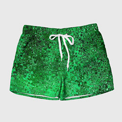 Женские шорты Зелёный малахит абстрактная текстура