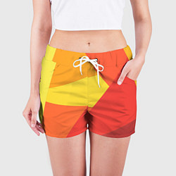 Шорты женские Яркие треугольники, цвет: 3D-принт — фото 2