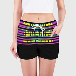Шорты женские Неоновая половинка, цвет: 3D-принт — фото 2