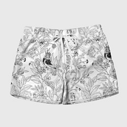 Шорты женские Птицы Сирин, цвет: 3D-принт